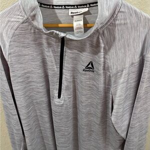Reebok Quarter Zip Long Sleeve Top Grey Men's Size XXXL